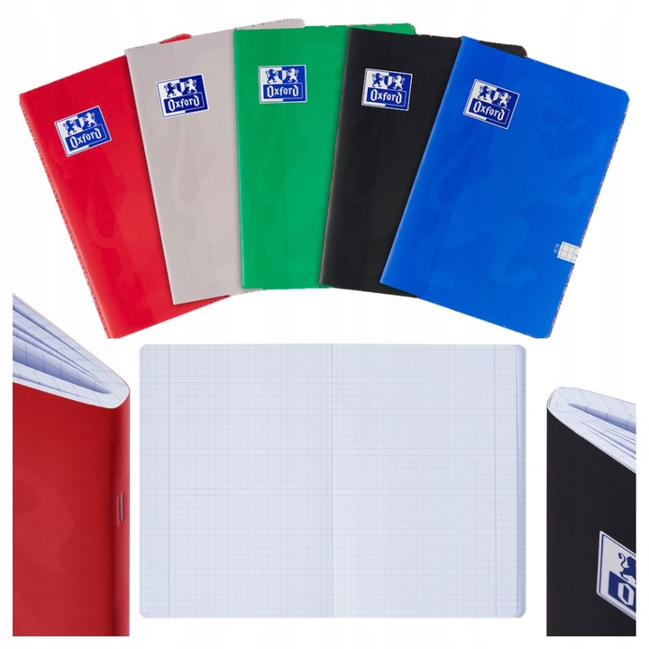 Zeszyt w kratkę Komplet zeszytów XXL OXFORD 4 + 1 kolor gratis A5 60 kartek