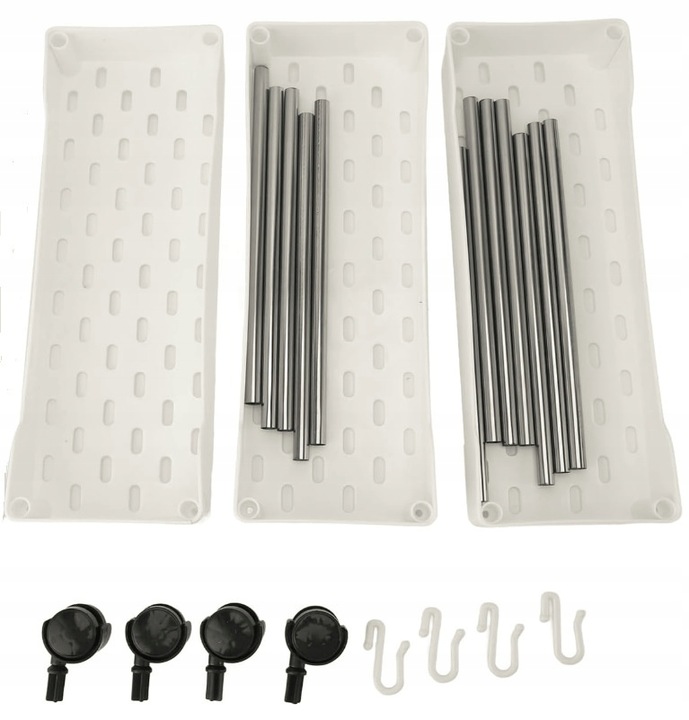 PÓŁKA ŁAZIENKOWA KUCHENNA SZAFKA NA KÓŁKACH ORGANIZER REGAŁ BIAŁY 3 POZIOMY