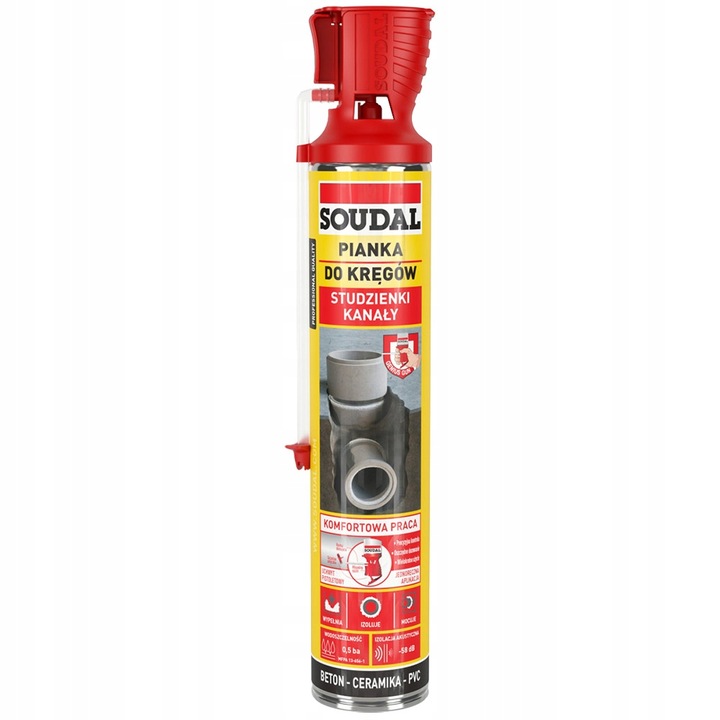 PIANKA DO KRĘGÓW KANAŁÓW STUDZIENEK WODOSZCZELNA PIANA WĘŻYK 750 ml