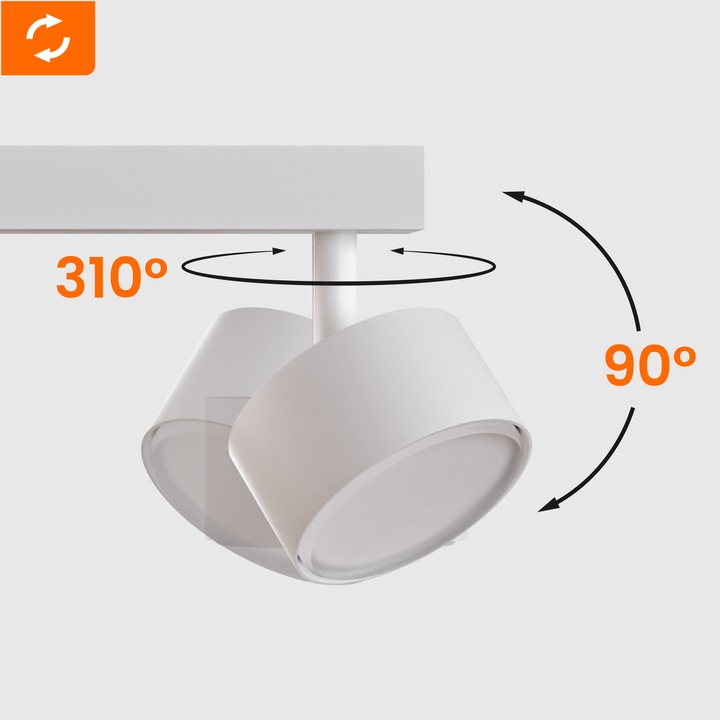 Oprawa Halogenowa 3X GX53 Lampa Sufitowa Natynkowa Ruchoma Kinkiet