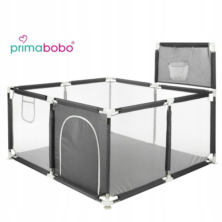 PRIMABOBO Kojec dla dziecka z koszem Duży suchy basen 126x126cm składany