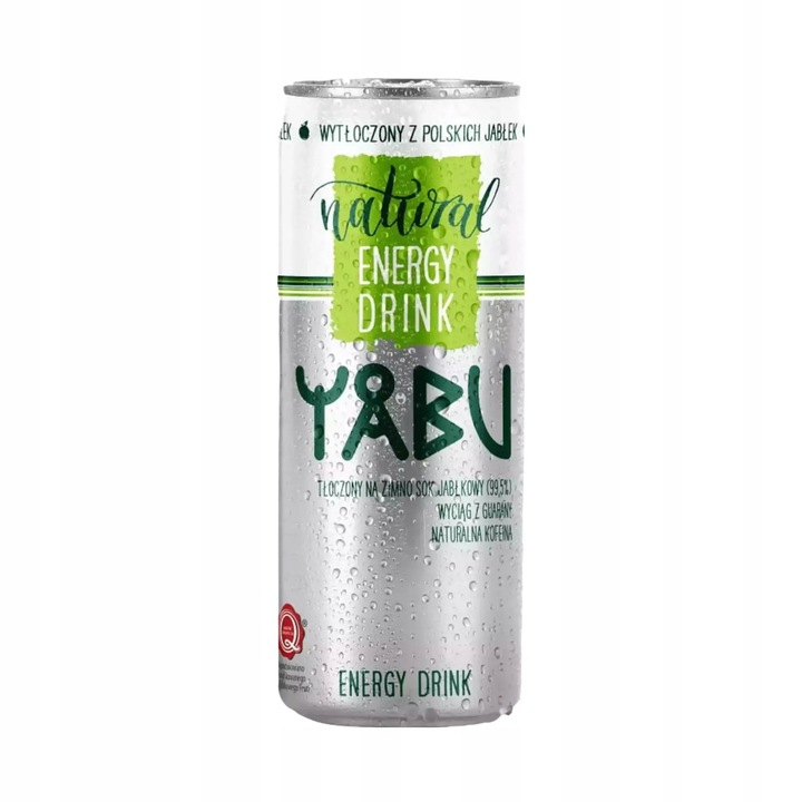 24x YABU Natural Energy Drink jabłkowy 250ml ZESTAW BEZ DODATKU CUKRU