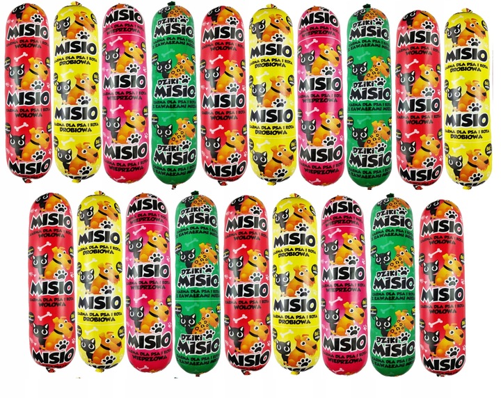 Karma dla Psa Psów Baton Mięsny MISIO 83% Mięsa 19x1KG Uniwersalna Mokra