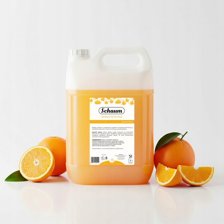 MYDŁO W PŁYNIE do rąk Wydajne Orzeźwiające Pomarańczowe Zapas Baniak 5L