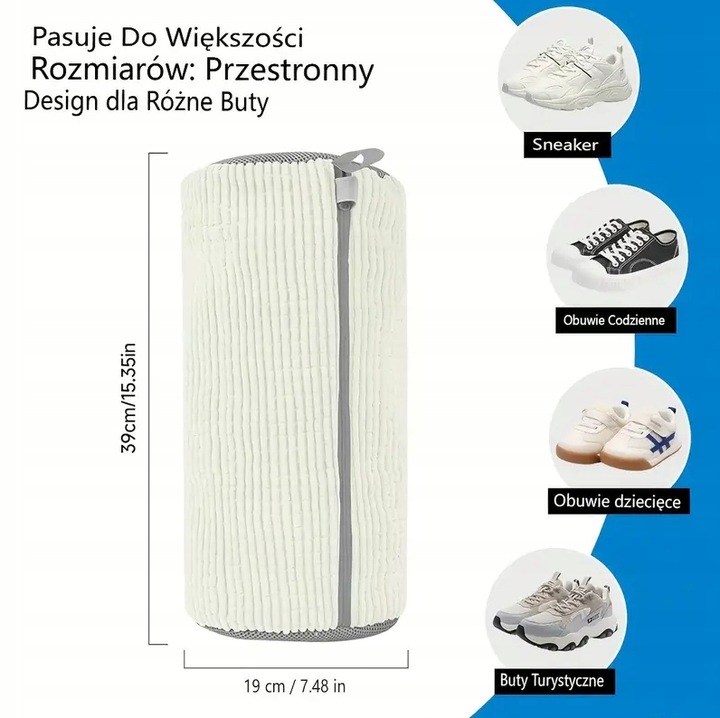 Worek torba do prania butów przeciw odkształcaniu się beżowy z