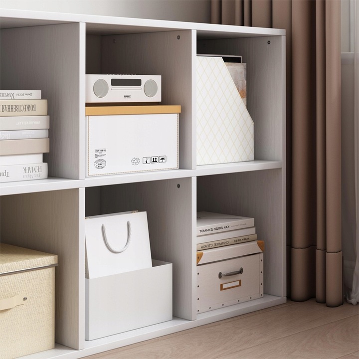 REGAŁ OTWARTY KOMODA KOSTKA 2x3 POJEMNY BIAŁY NA KSIĄŻKI BIUROWY