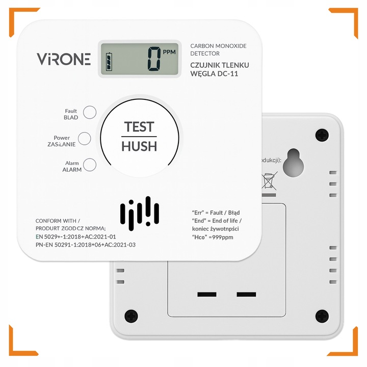 Czujnik Czadu Tlenku Węgla na Baterie Bezprzewodowy Uniwersalny