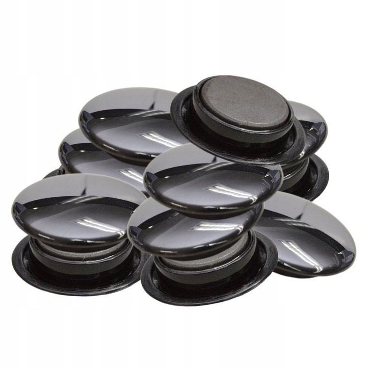 Magnesy na lodówkę do tablic okrągłe MOCNE czarne z magnesem 20 mm 40