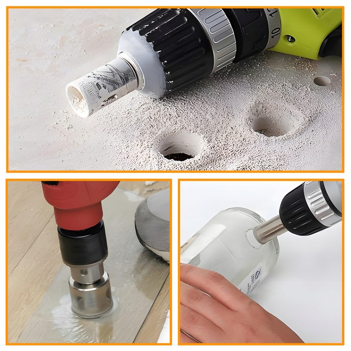 OTWORNICE DIAMENTOWE DO PŁYTEK GRESU SZKŁA KORONKA ZESTAW 10 szt