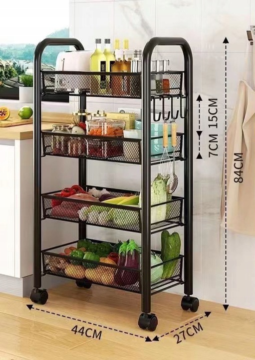 MOBILNY REGAŁ KUCHENNY ŁAZIENKOWY STOLIK NA KÓŁKACH METALOWY WÓZEK 4