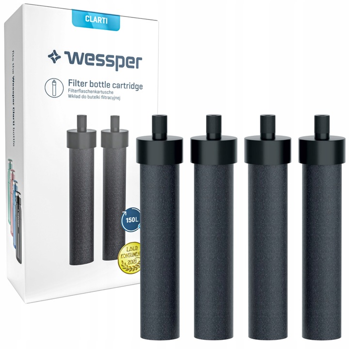 4x Filtr węglowy Wessper Clarti do butelki filtrującej Wessper