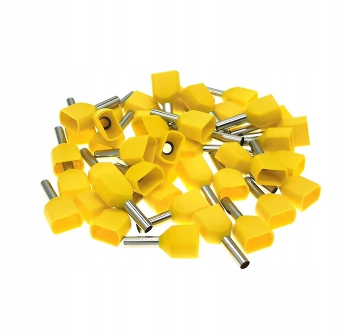 KOŃCÓWKA TULEJKOWA IZOLOWANA 2x6/14 PODWÓJNA ŻÓŁTA