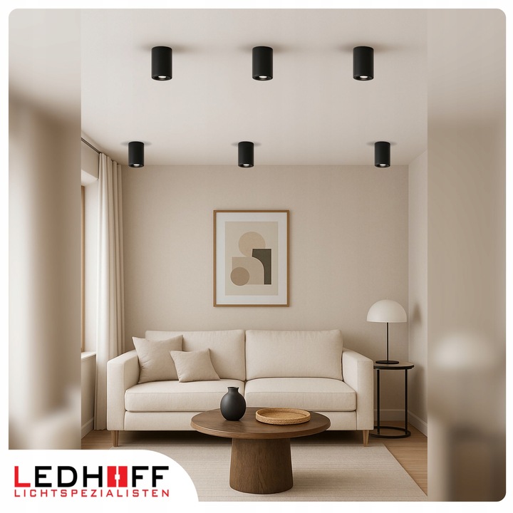 4x Oprawa natynkowa sufitowa LED halogenowa TUBA GU10 Ruchoma czarna