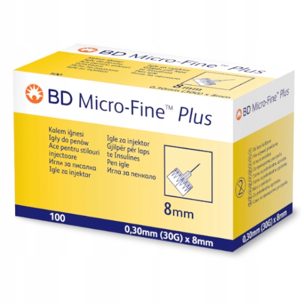 Micro-Fine Plus 30G 0,3 x 8 mm igły insulinowe 100