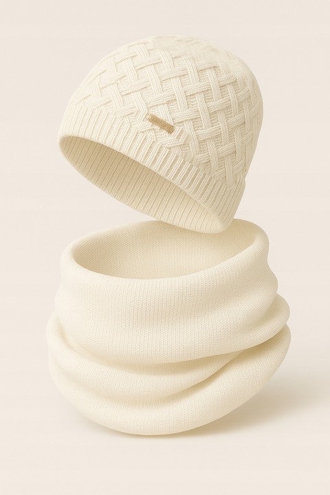 POLSKI KOMPLET CZAPKA Beanie + KOMIN Ciepły Zimowy KOLORY