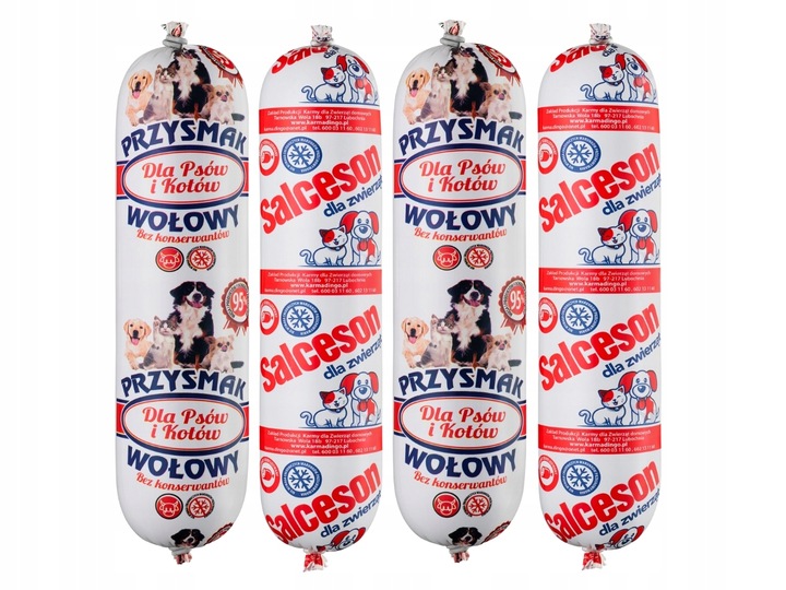 29x1kg Karma dla psa baton Przysmak i Salceson Wołowy 95% Mięsa