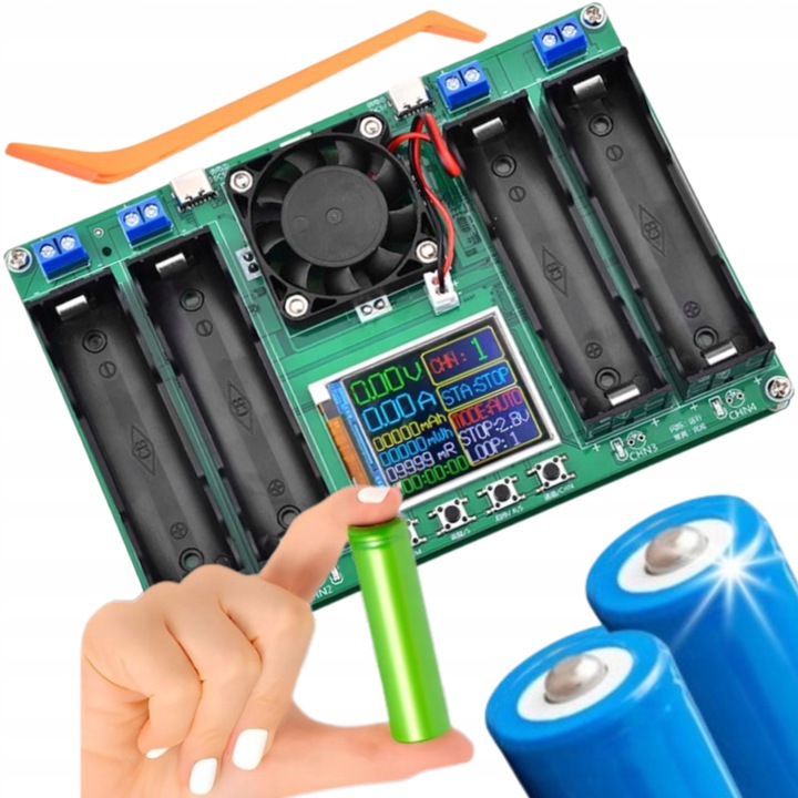 TESTER POJEMNOŚCI OGNIW AKUMULATORÓW 18650 z USB-C MIERNIK 4k