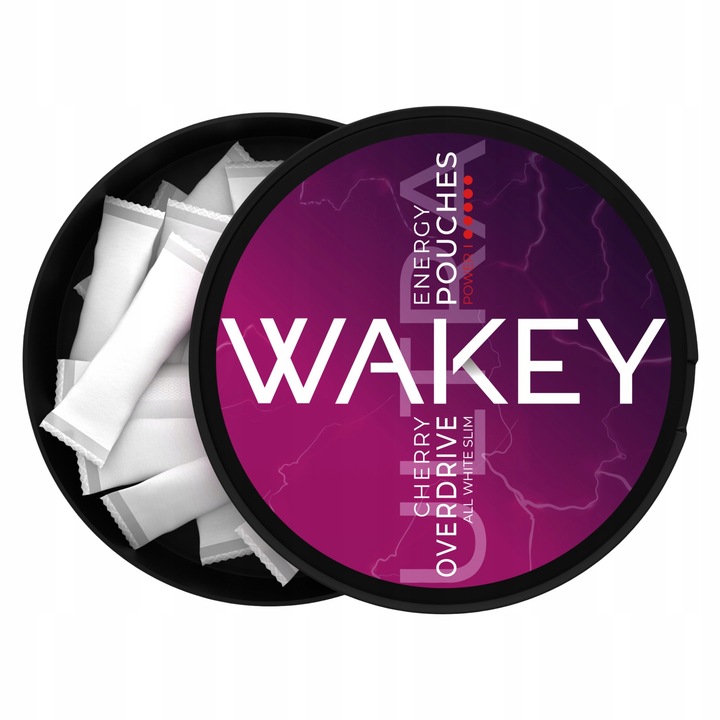 WAKEY Woreczki Kofeinowe Energetyczne Witaminowe 200mg Wiśniowe 20 szt