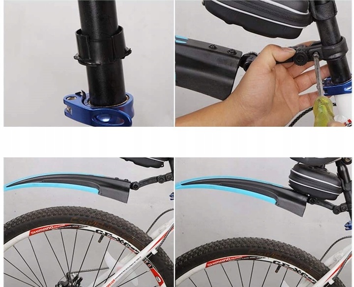 BŁOTNIKI ROWEROWE ROWER ZESTAW KOMPLET PRZÓD TYŁ 2 SZT MTB 24-26 CZARNY