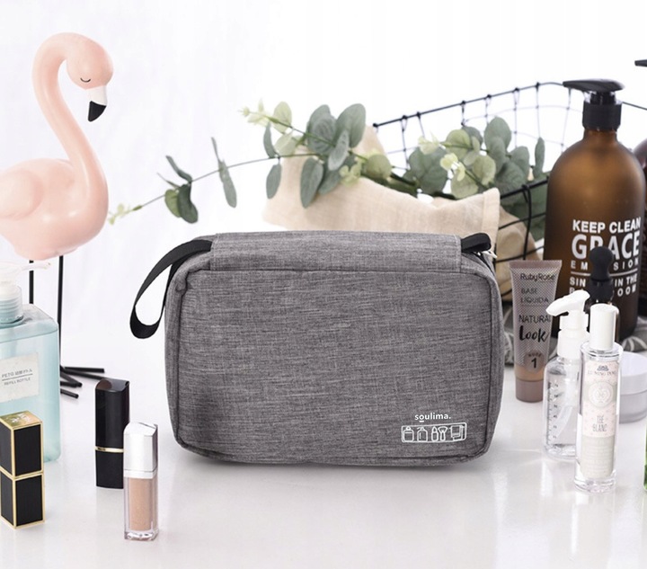 Kosmetyczka Podróżna Damska Męska Organizer Wisząca Pojemna z Haczykiem L
