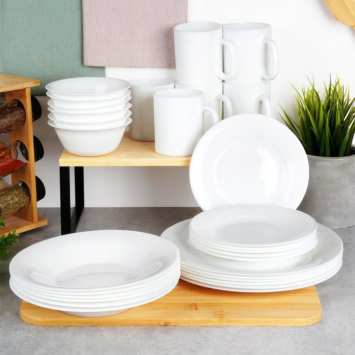 6x Talerz OBIADOWY duży głęboki na zupę dania biały zestaw talerzy