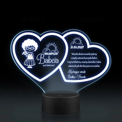 Prezent Dzień Babci i Dziadka Statuetka lampka LED