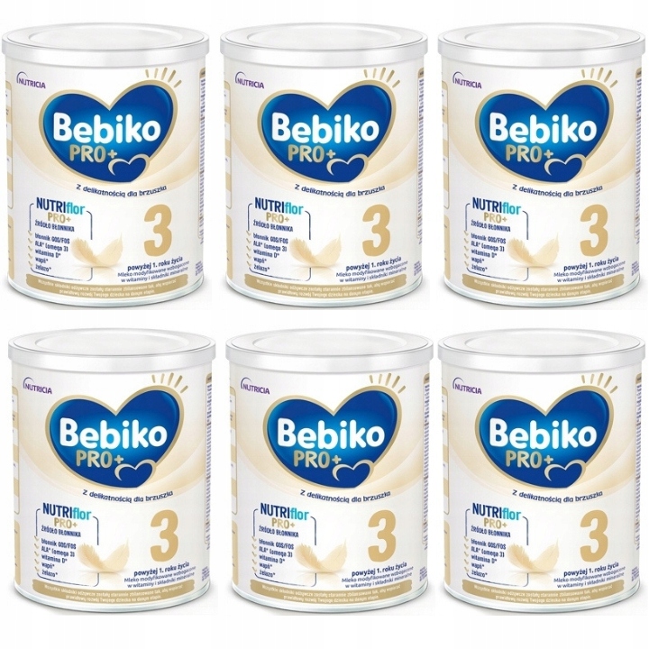 6 x BEBIKO PRO+ 3 MLEKO MODYFIKOWANE 12 m+ 700g