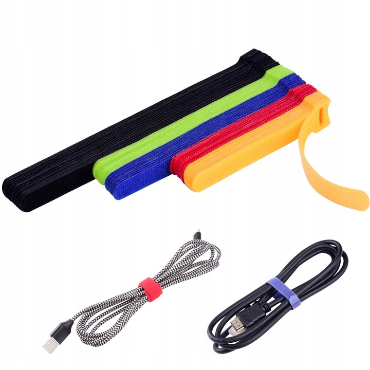 OPASKA RZEP paski organizer do kabli OPASKA TAŚMA RZEPOWA 30 sztuk