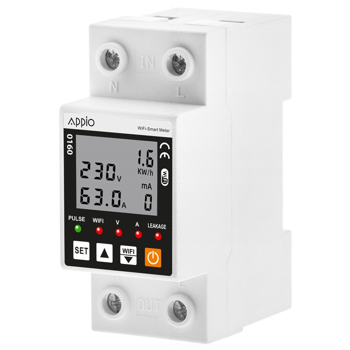 Licznik prądu energii mocy napięcia TUYA SMART Aplikacja WiFi na szynę