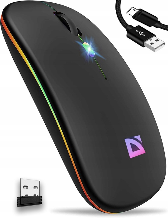 Cicha Mysz Myszka Bluetooth Bezprzewodowa Płaska Akumulatorowa Cichy Klik