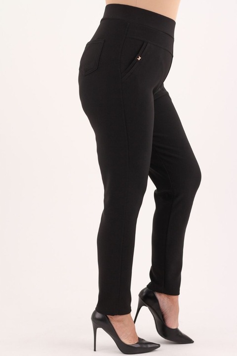 SPODNIE DAMSKIE WYSOKI STAN GŁADKIE BAWEŁNIANE ELASTYCZNE DUŻE ROZMIARY