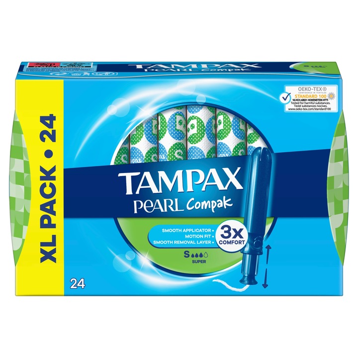 TAMPAX PEARL COMPAK tampony super 24 szt z aplikatorem