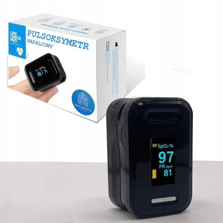 MEDYCZNY PULSOKSYMETR NAPALCOWY PULSOMETR OLED WYŚWIETLACZ POMIAR