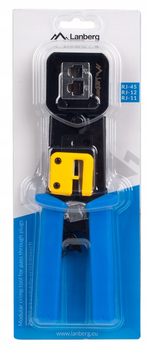 ZACISKARKA PRZELOTOWA WTYKÓW ZŁĄCZ PRZELOTOWYCH RJ45 RJ12 RJ11 LAN LANBERG