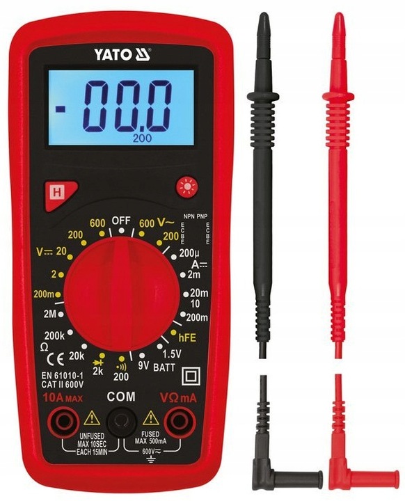 MIERNIK CYFROWY ELEKTRYCZNY MULTIMETR TEST BATERII LCD