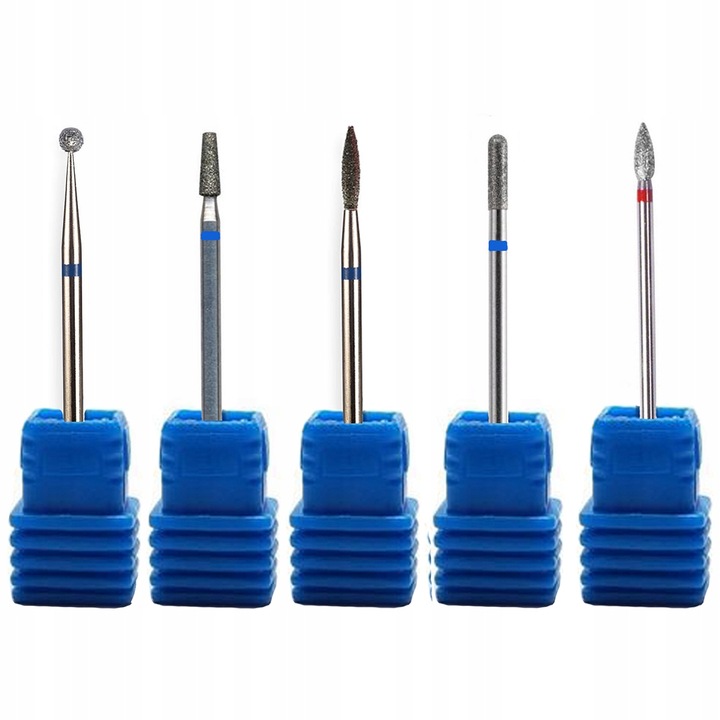 Zestaw frezów diamentowych Red-Ice 5 sztuk srebrne