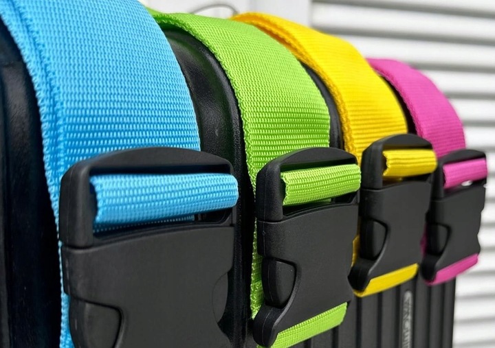 4 x PAS BAGAŻOWY SPINAJĄCY WALIZKĘ zabezpieczający ŻARÓWIASTE KOLORY