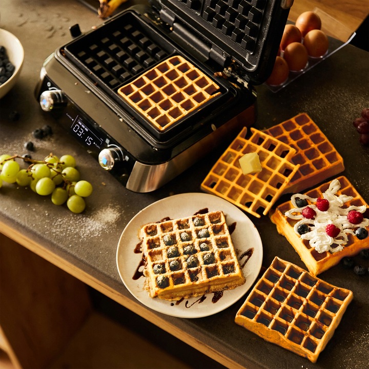 Gofrownica Yoer 2 DUŻE GOFRY +4 automatyczne programy +Regulacja chrupkości