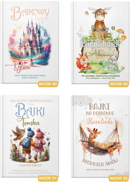 BAJKI dla dzieci Prezent na Dzień Dziecka Roczek Pamiątka Chrztu Z IMIENIEM