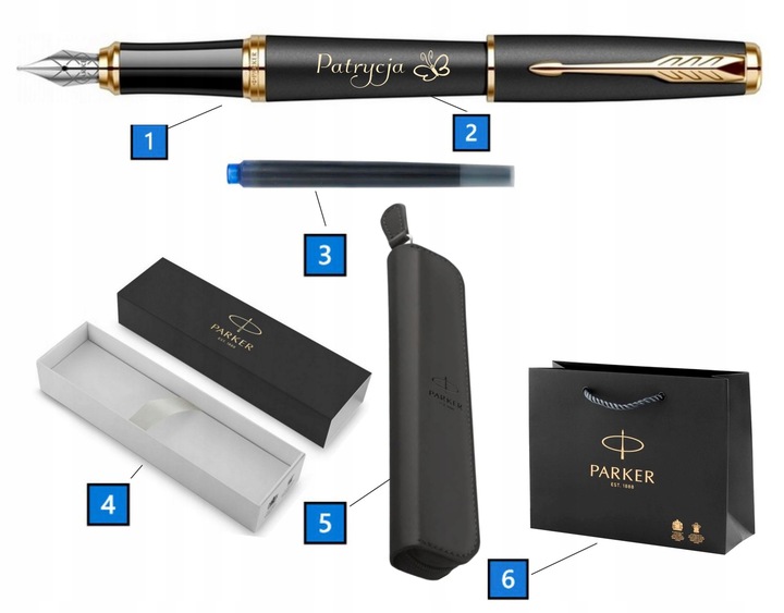 PIÓRO PARKER WIECZNE URBAN CZARNE GT ZŁOCONE z GRAWEREM ETUI PIÓRNIK CZARNY