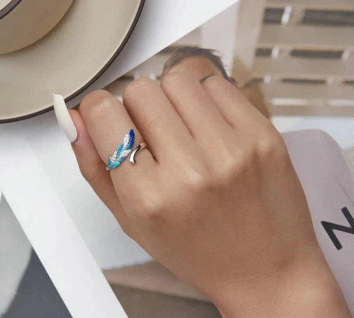 PIERŚCIONEK SREBRNY PIÓRKO REGULOWANY, pierścionek srebro próba 925 damski