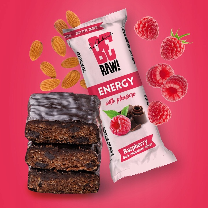 Baton energetyczny BeRAW Energy Raspberry Chocolate malinowy fit