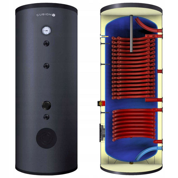 Zbiornik bojler podgrzewacz pompa ciepła CUBION 200L 2 wężownice HPH cwu