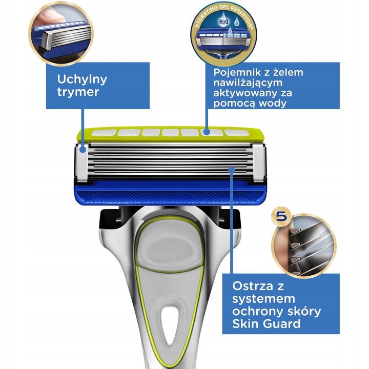 4x Wkłady Nożyki WILKINSON Hydro 5 Sensitive Hydrating Gel