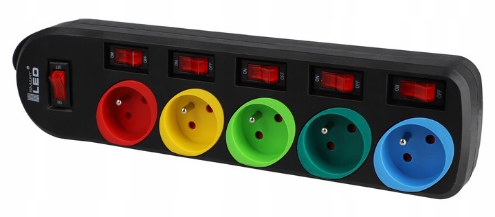 Przedłużacz Listwa Zasilająca 2 Metry 5 Gniazd 230V z Włącznikiem