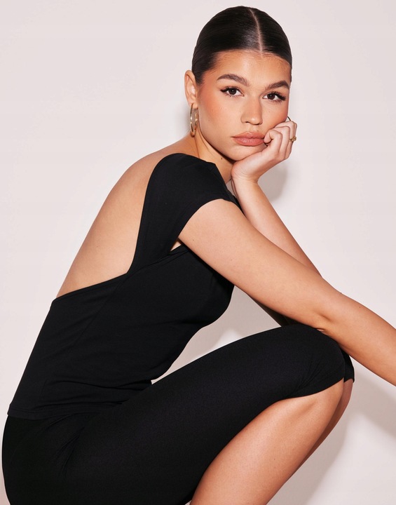 NELLY CZARNY TOP ODKRYTE PLECY R4D NG5__S