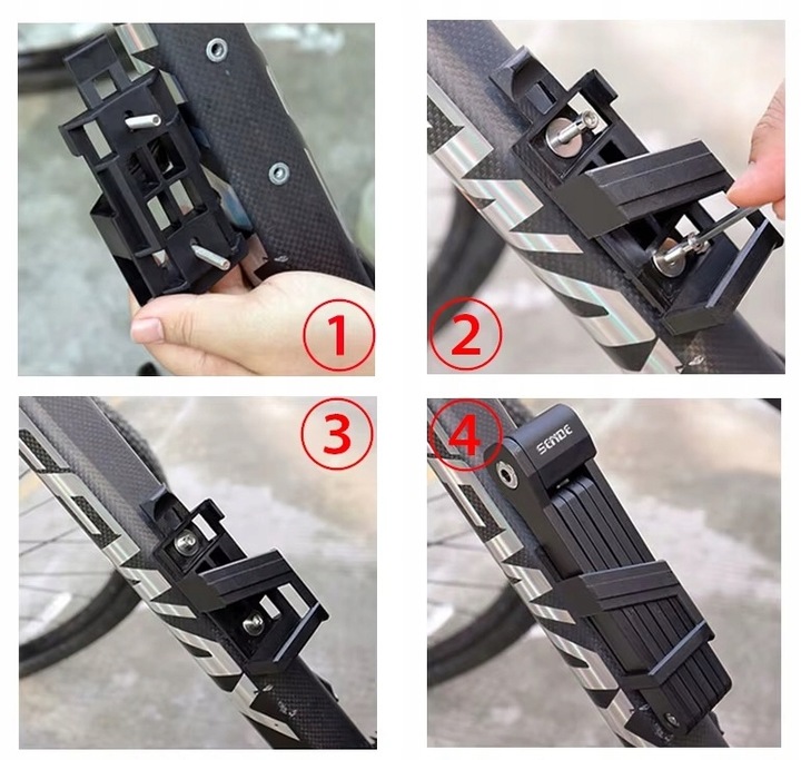 Blokada rowerowa składana PAKKO z uchwytem i 2 kluczami 85cm (E011)