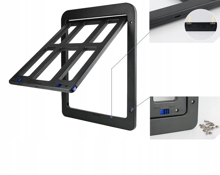 PRZEJŚCIE KLAPKA DRZWICZKI DLA KOTA MOSKITIERY NA DRZWI CZARNA