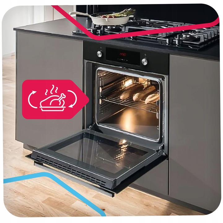 Piekarnik elektryczny do zabudowy Amica EB7541DB FINE 65L GRILL czarny