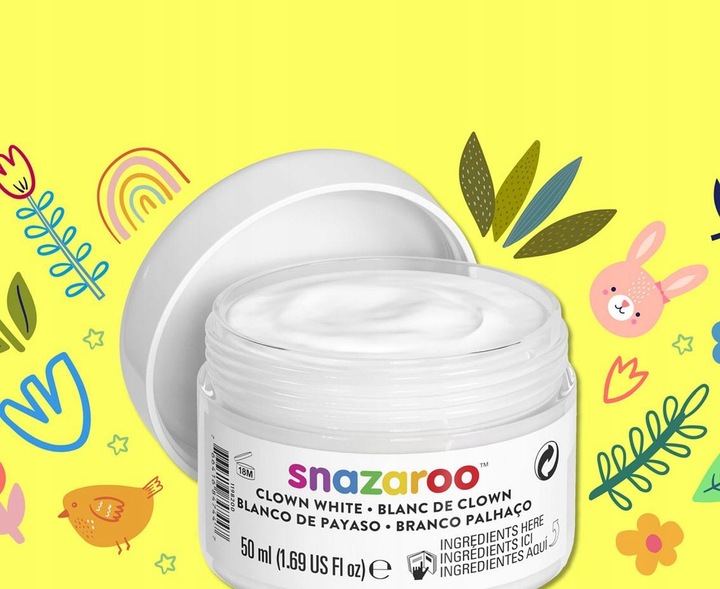 Profesjonalna Farba do Malowania Twarzy i Ciała Biała White 50 ml Snazaroo